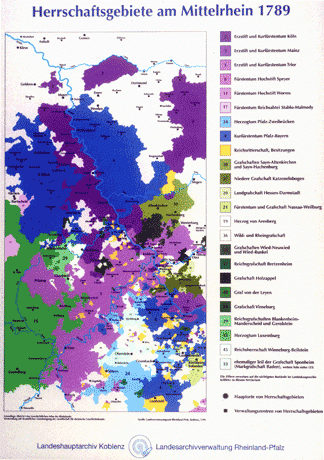 Political map of the Rhineland before 1789 Political map of the Rhineland before 1789